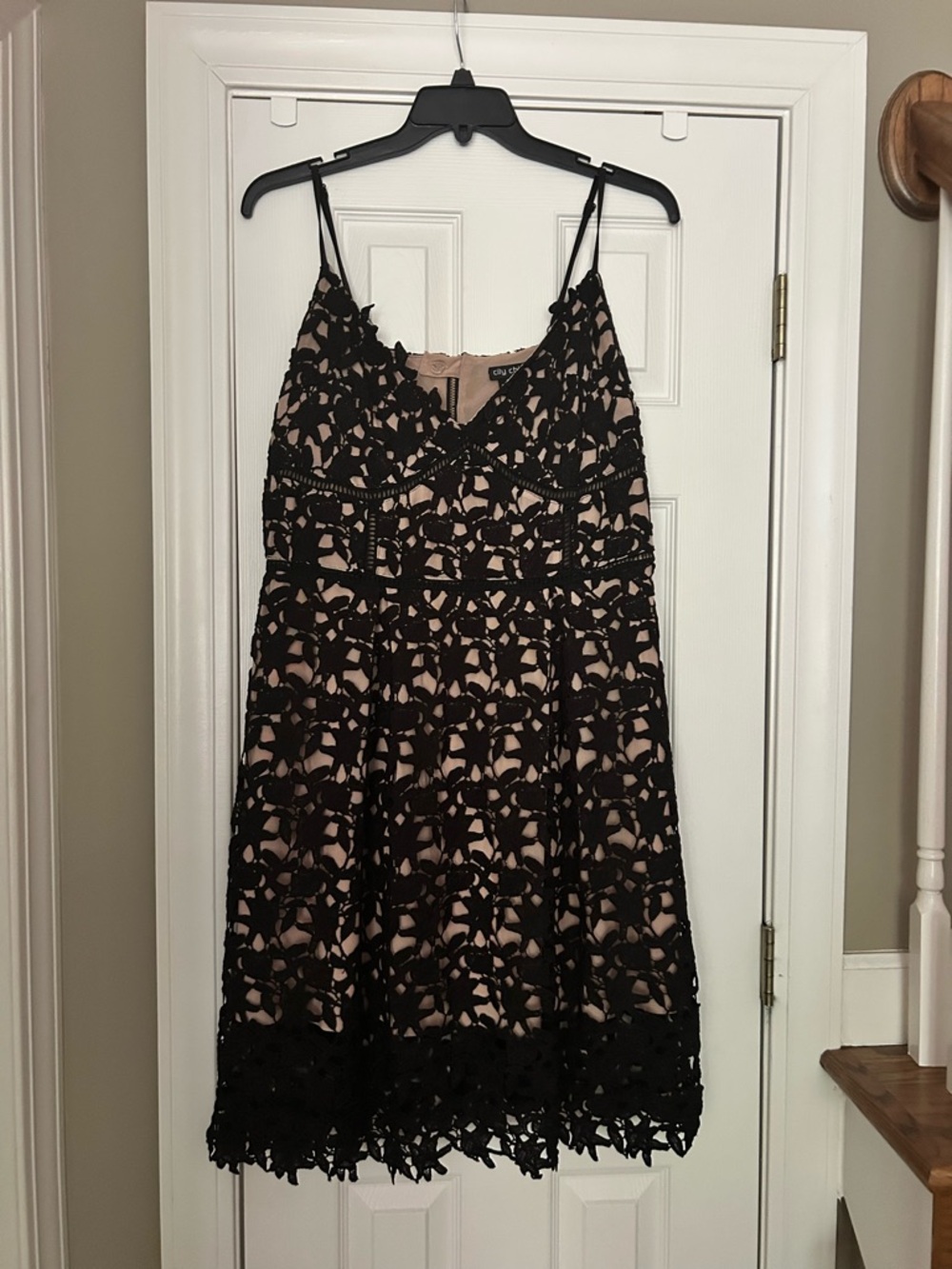 Stunning black eyelet dress size 16